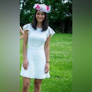 White Cotton Dress w/ Open Back